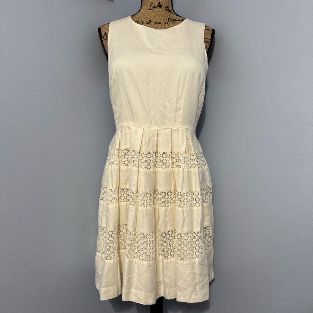 Ann Taylor Cream Eyelet Dress